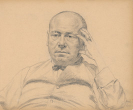 Man supporting his head, around 1930.