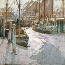 Ice Bound Vessels, about 1920. Creator: Frederick John Mulhaupt.