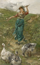 The Goose Herd, before 1890. Creator: Walter Shirlaw.