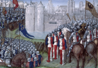 Crusaders besieging Damascus, late 15th century.  Creator: Unknown.