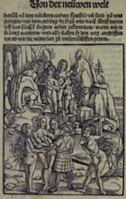 A European about to be attacked by an indigenous person,1509.  Creator: Unknown.