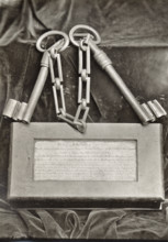 The ancient keys of Lancaster Castle, Lancashire, 1851. Creator: Unknown.