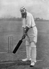 Portrait of the cricketer WG Grace, 1896. Creator: Hawkins & Co.