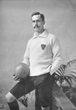 Portrait of the goalkeeper WR Moon, 1896.  Creator: Symmons & Thiele.