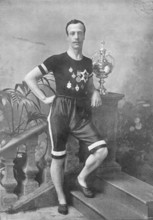 Portrait of the athlete WJ Fowler, 1896. Creator: Symmons & Thiele.