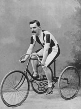 Portrait of the cyclist J Rowley, 1896. Creator: RW Thomas.