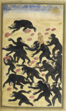 The monkeys outwitting the bears, 1600-01.  Creator: Unknown.