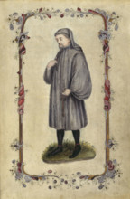 Geoffrey Chaucer, the author. A full length portrait, 1476-77. Creator: Unknown.