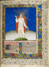 (Whole folio) Miniature containing Creation scene..., 1411. Creator: Unknown.
