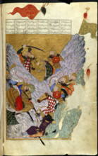 Chingiz Khan in battle, 1397-98.  Creator: Unknown.