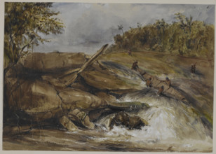 View of a cataract, Karamata, 1842-43. Creator: Edward Alfred Goodall.