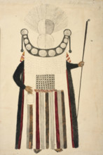 A Chief Mourner of Tahiti, 1769.  Creators: Alexander Buchan, John Frederick Miller.