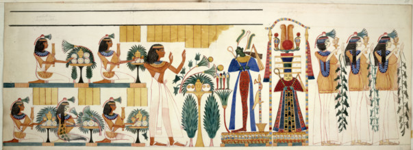 Egyptian tomb wall, between 1826 and 1838. Creator: Unknown.