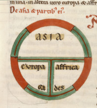 (Detail) Diagrammatic T-O map, early 13th century. Creator: Unknown.