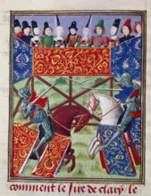 French knights jousting, 1470-1475.  Creator: Unknown.