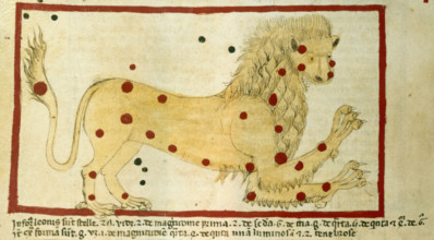 Drawing of Leo, the sign of the Zodiac for July, 14th century. Creator: Andolone dal Nero.