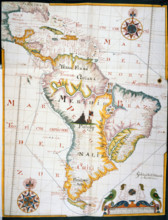 Map of the West Indies and South America, 1683.  Creator: William Hack.