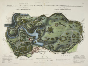 A new and accurate plan of Blenheim Palace, 1835.  Creator: Unknown.