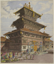 Bhairava Temple, Bhatgaon, 1852.  Creator: Unknown.