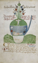 Glass vessel containing figures relating to alchemical experimentation, second half 15th century.  Creator: Unknown.