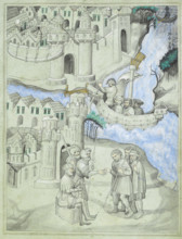 Travellers in the Middle East, c1410-c1420.  Creator: Master of the Mandeville Travels.