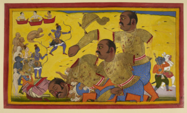 Rama and Kumbhakarna, 1652. Creator: Sahib Din.