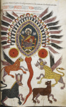 Daniel's vision of the four beasts from the sea and the Ancient of Days, 1109. Creator: Petrus.