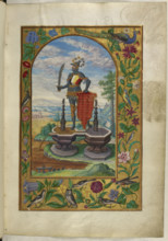 Knight standing on fountains, 1582. Creator: Unknown.