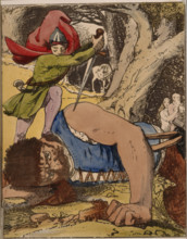 Jack killing the giant, 1845.  Creator: Unknown.