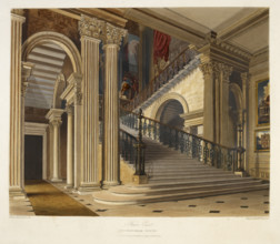 Stair Case, Buckingham House, 1819.  Creator: William James Bennett.
