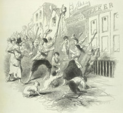 A food riot in Dungarvan, Co. Waterford, Ireland, during the famine, 1846. Creator: Unknown.