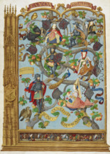 Genealogical tree of the Kings of Leon and Castille, 1530-1534.  Creator: Antonio de Hollanda.