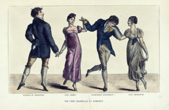 The first quadrille at Almack's, 1892. Creator: Joseph Grego.