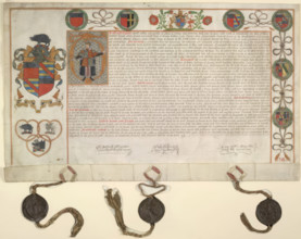 Grant of arms to Sir Nicholas Bacon, 1569.  Creator: Unknown.