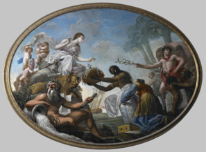 The East offering its riches to Britannia, 1778. Creator: Spiridione Roma.