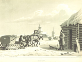 Bridgka on a Sledge - Kiew, 1819.  Creator: I Clark.
