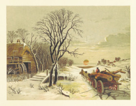 Wagon-load of logs, 1853. Creator: Unknown.