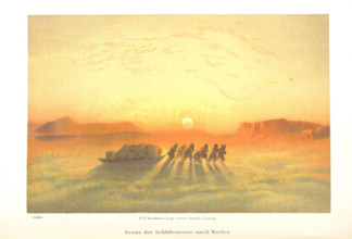 Scene of the sleigh journey to the north, 1873.  Creator: Unknown.