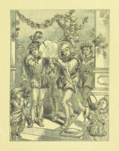 Bringing in the Yule Log, 1885.  Creator: Henry G. Wells.