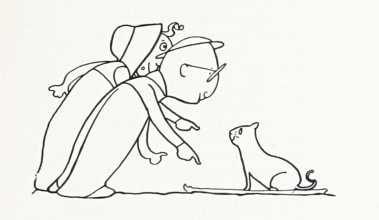 People and cat, 1899.  Creator: Charles Robinson.