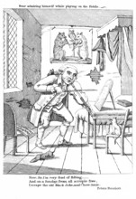 Peter admiring himself while playing n the Fiddle, 1788.  Creator: Unknown.