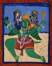 Garuda carrying Vishnu and Lakshmi. Creator: Unknown.