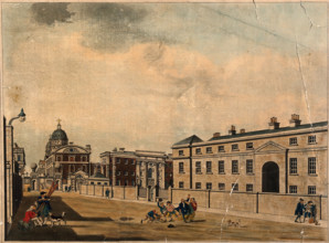 Royal Naval Hospital, Greenwich, a distant three-quarter view of the Hall and Chapel..., 1786. Creator: Charles White.