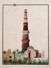 Delhi: The Qutab Minar, (between 1800 and 1899?). Creator: Unknown.