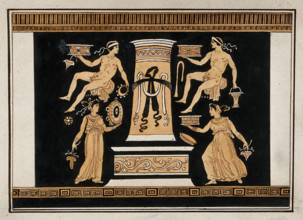 Reverse of the Greek red-figured volute-krater also known as "the Hamilton Vase..., 1760-9. Creator: Augustin Dahlsteen.