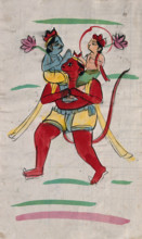 Hanuman carrying Rama and Laksmana. Creator: Unknown.