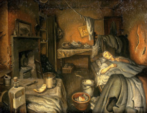 A patient at home, (1953?). Creator: Dorothy Mary Barber.