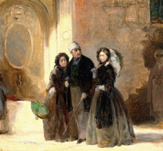 Florence Nightingale with Charles Holte Bracebridge and Selina Bracebridge in a Turkish street, 1859 Creator: Jerry Barrett.