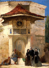 Florence Nightingale with Charles Holte Bracebridge and Selina Bracebridge in a Turkish street, 1859 Creator: Jerry Barrett.