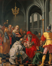 The circumcision of Christ. Creator: Goltzius, Hendrik, 1558-1617 (After).